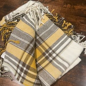 Plaid pottery barn throw blanket